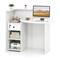 Reception Office Desk with L-Shaped Shelf, Drawer and Adjustable Storage